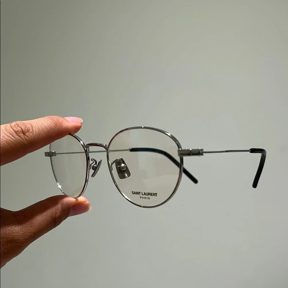 Saint Laurent Black and Silver Glasses